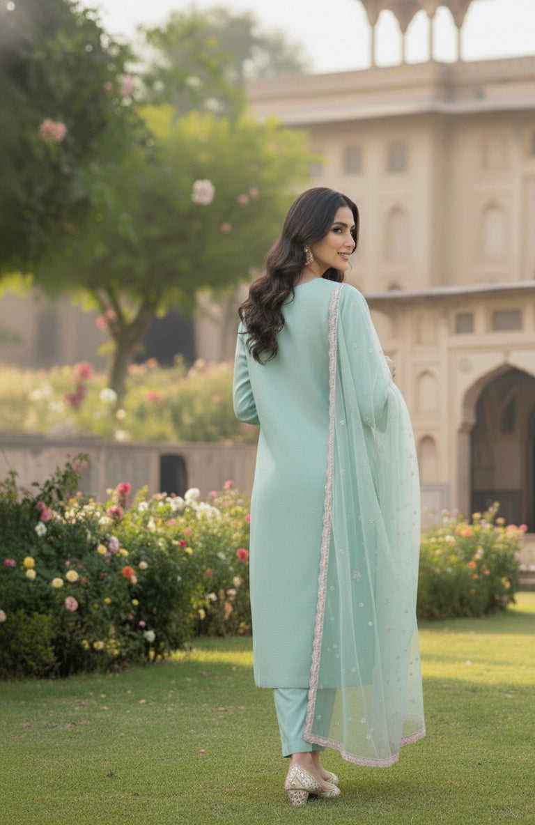 3pc Embroidered Premium Viscose Pret-SU-11