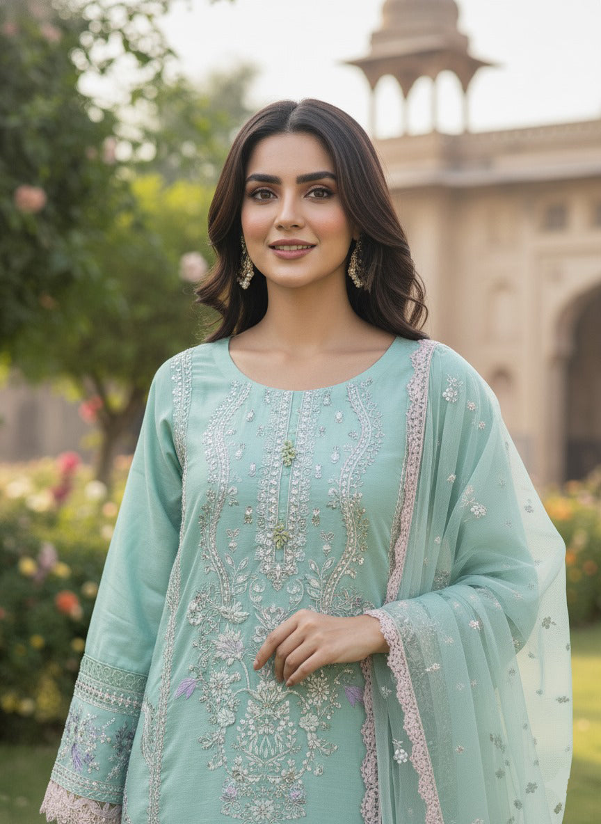 3pc Embroidered Premium Viscose Pret-SU-11