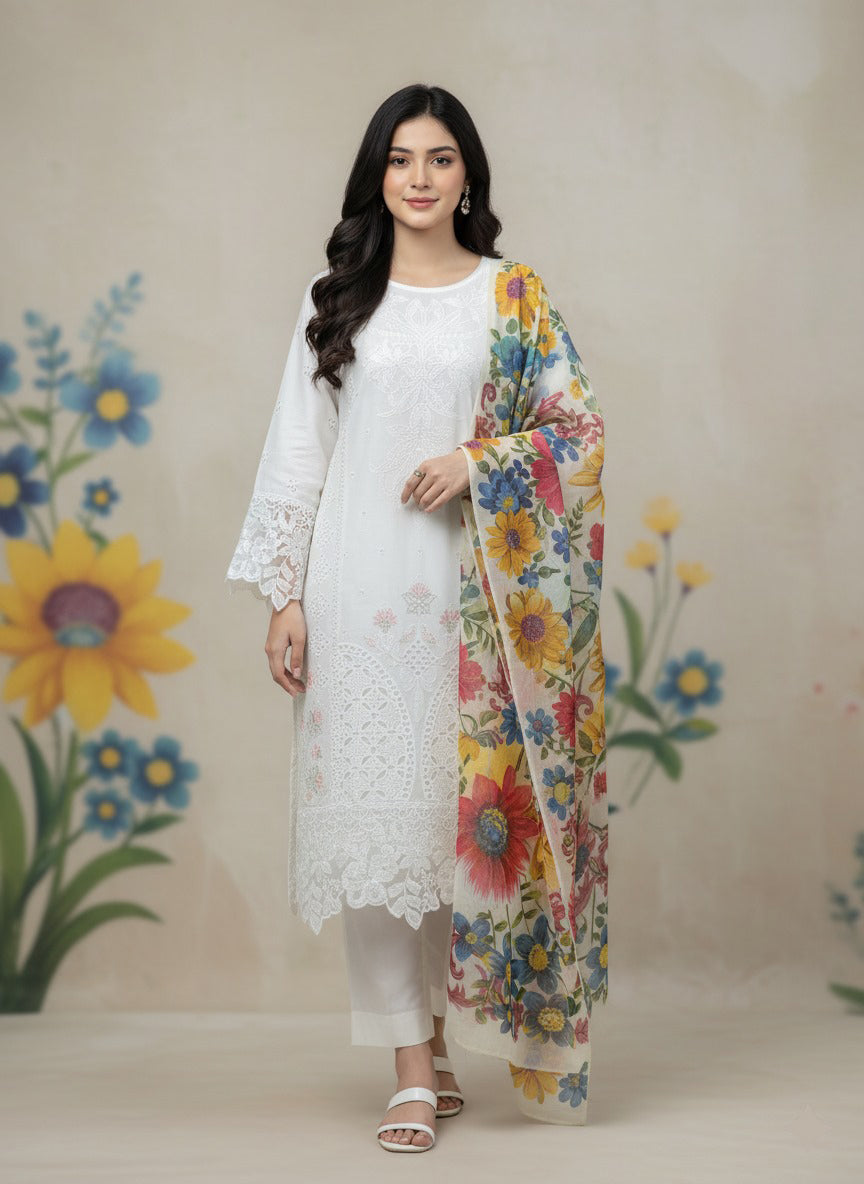 3pc Embroidered Viscose SU-07