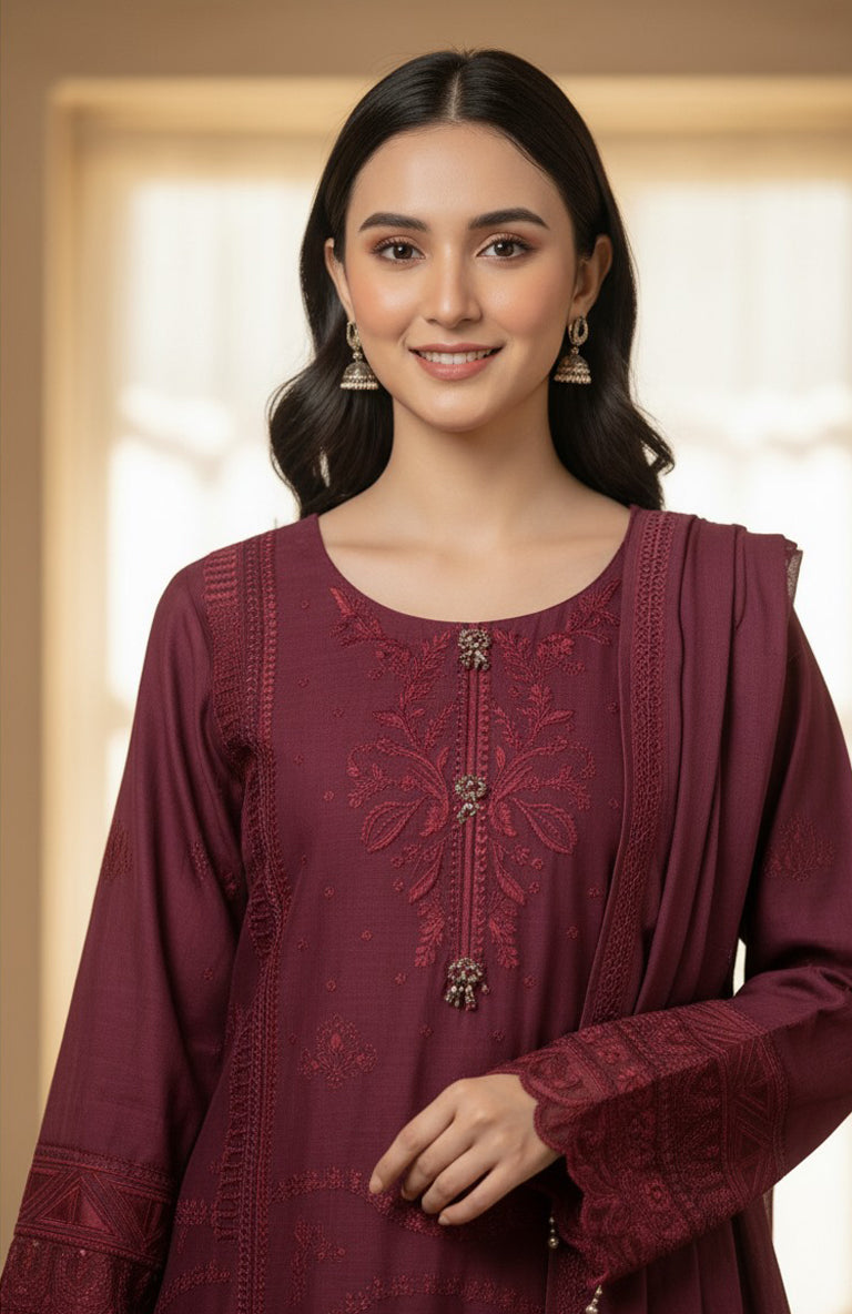 3pc Embroidered Viscose Marina -SU-10