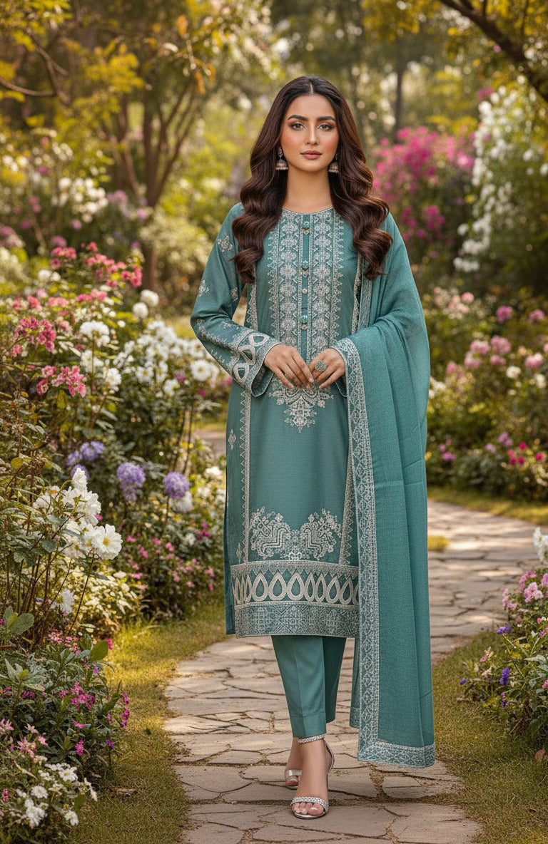 3pc Embroidered  Premium Viscose Pret-SU-13