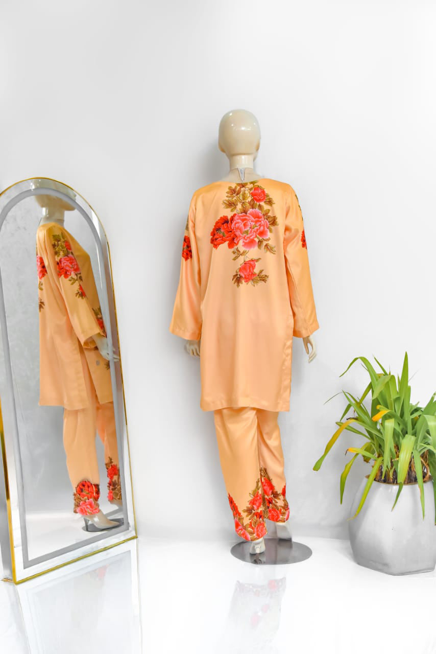 Printed Silk 2-Piece Suit