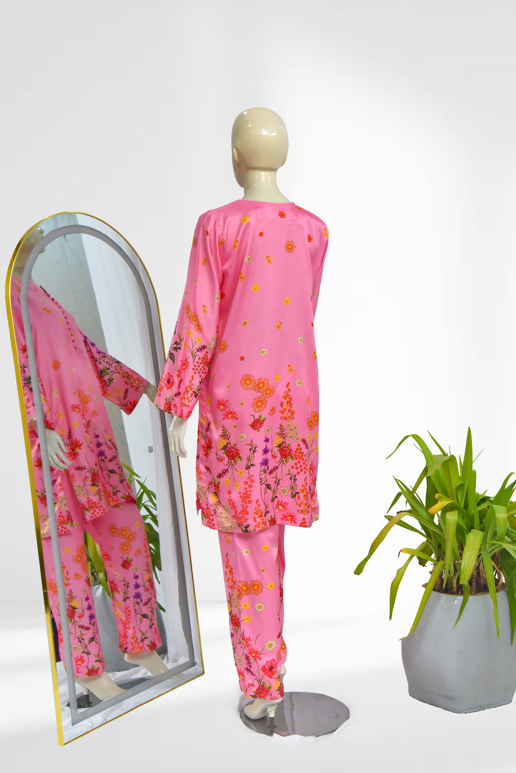 Printed Silk 2-Piece Suit