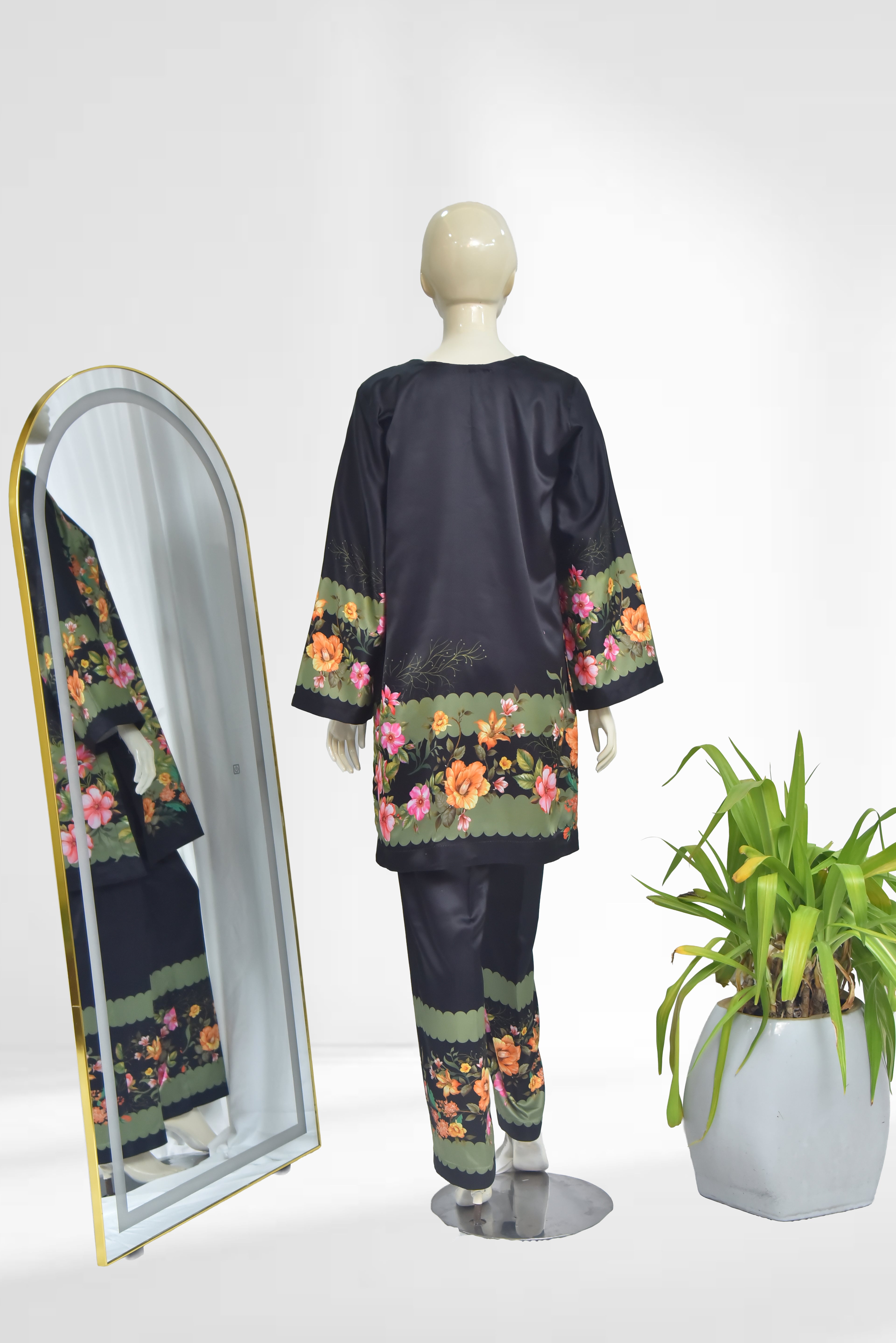 Printed Silk 2-Piece Suit