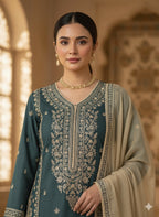 3 Piece Embroidered Suit