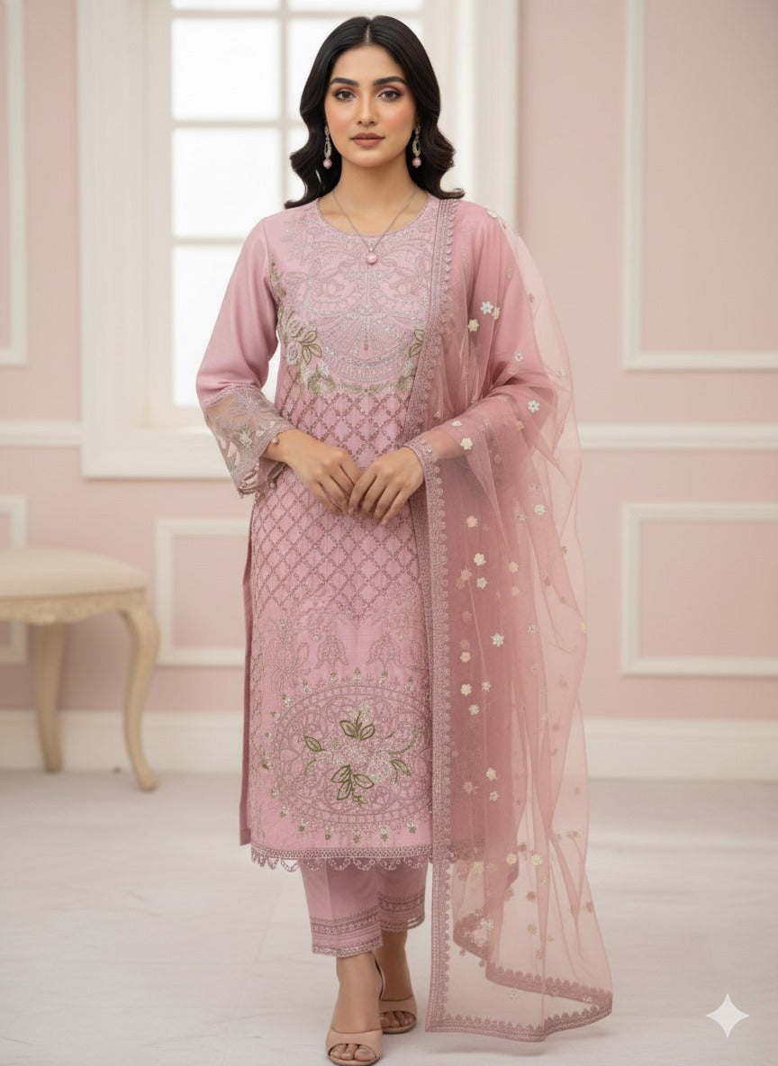 3Piece Embroidered Suit