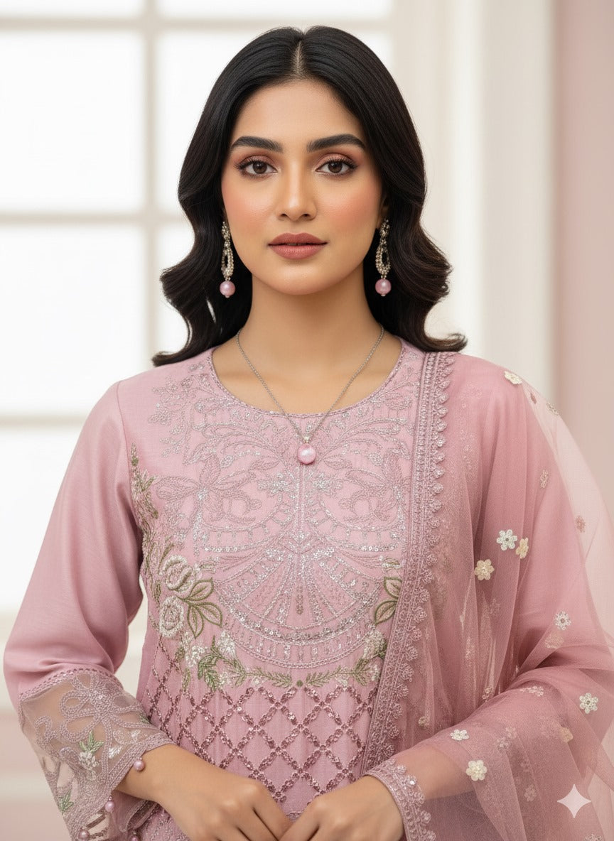 3Piece Embroidered Suit