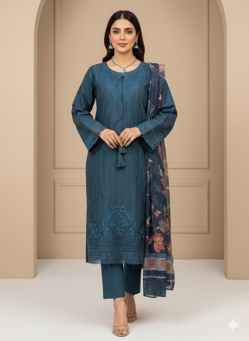 3Piece -Embroidered Suit