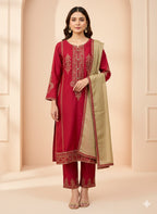 3 Piece Embroidered Suit