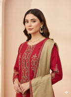 3 Piece Embroidered Suit