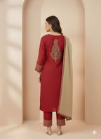 3 Piece Embroidered Suit